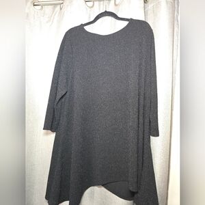 Black Sparkly Asymmetrical Tunic